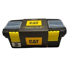 CAT Mini Toolbox 3 CAT Socks Gift Set 10x4.5x4” NWT Shoe Size Men 8-12